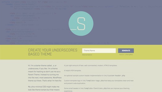 Underscores - A Starter Theme for WordPress